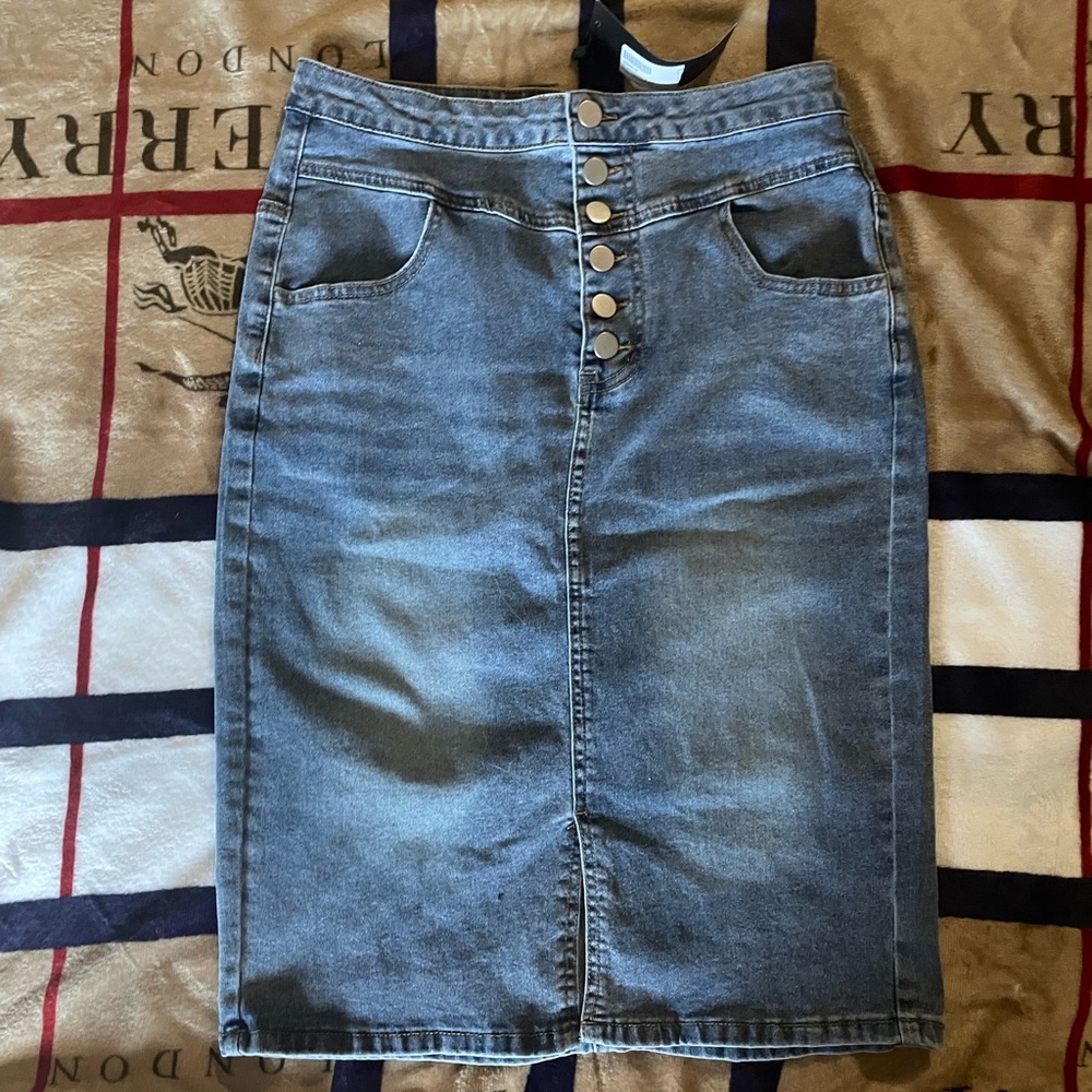Allegra K Blue Denim Skirt